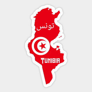 Tunisia flag & map Sticker